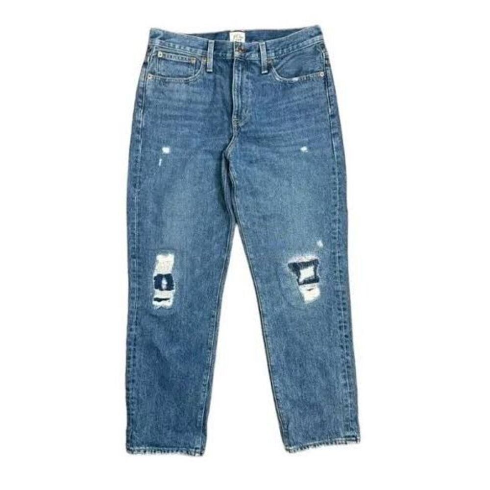 J. Crew Denim Women's Size 32 Slouchy Boyfriend Jeans Distressed Relaxed Fit